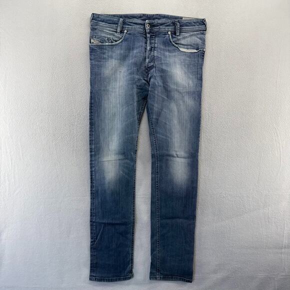 Diesel Other - Diesel Jeans Men's 31 Fits 33x32 Iakop Slim Tapered Dark Wash Faded Whisker y2k